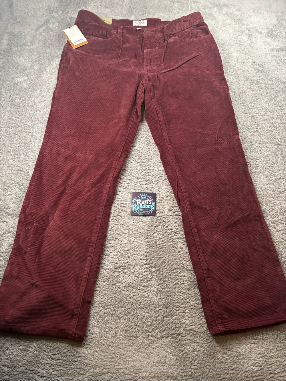 New Goodfellow & Co Men’s 36x30 Burgundy Corduroy 5 Pocket Straight Fit Pants NW